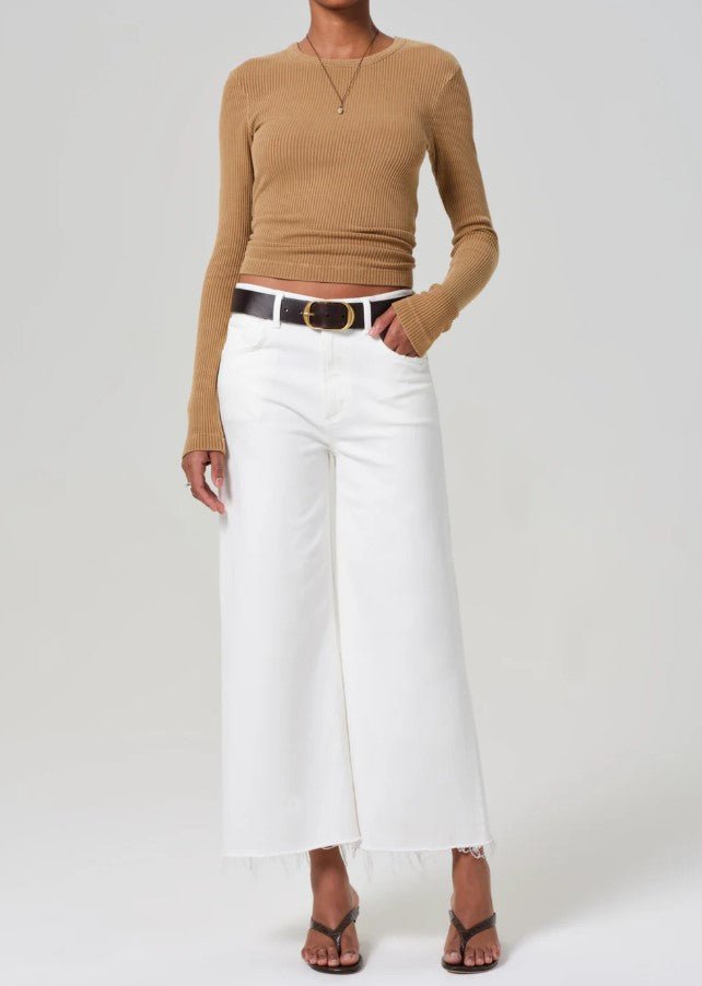 Lyra Wide Leg Crop - Soft White - Jaffi's