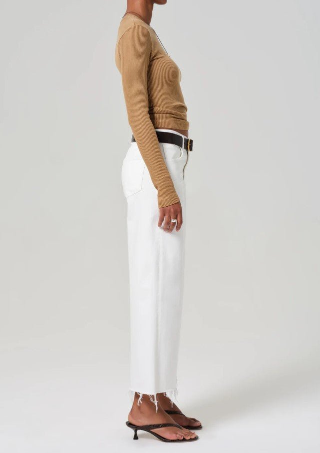 Lyra Wide Leg Crop - Soft White - Jaffi's