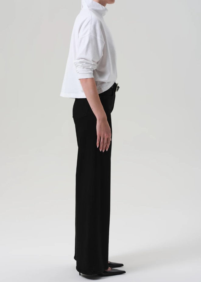 Lyra Long Wide Leg - Plush Black