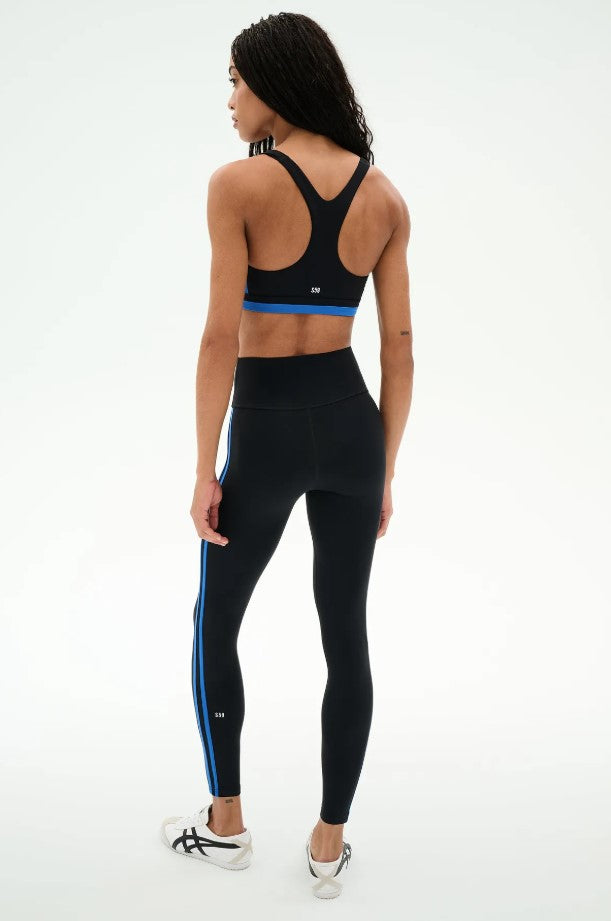 Ella High Waist Airweight 7/8 Legging - Black/Classic Blue