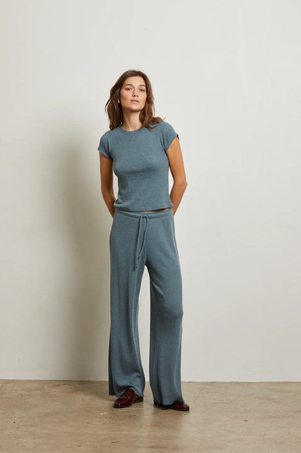 Maddie Brushed Waffle Pant - Slate