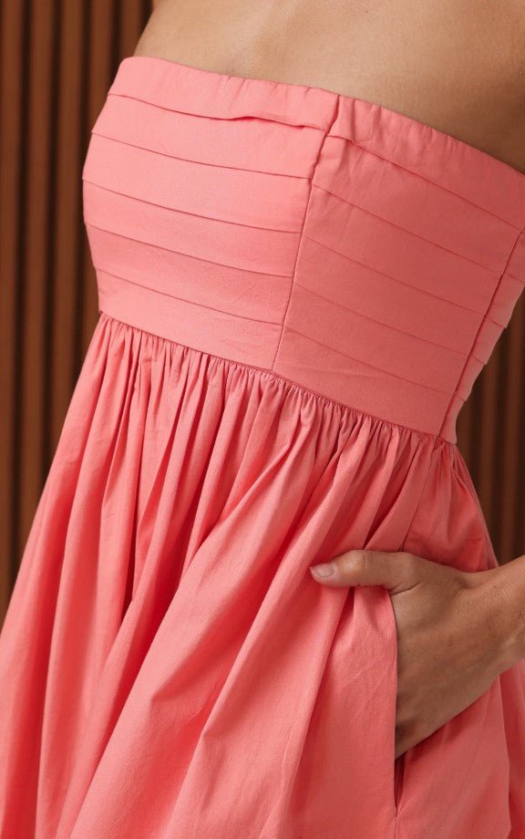 Madeline Midi Dress - Sunset Coral - Jaffi's