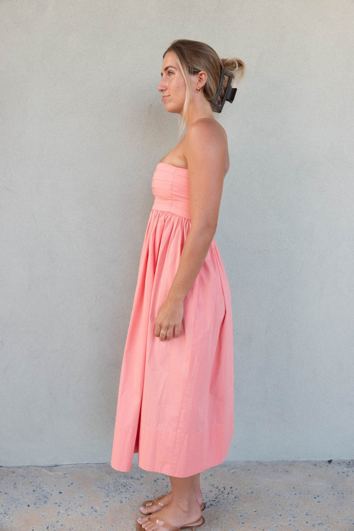 Madeline Midi Dress - Sunset Coral - Jaffi's