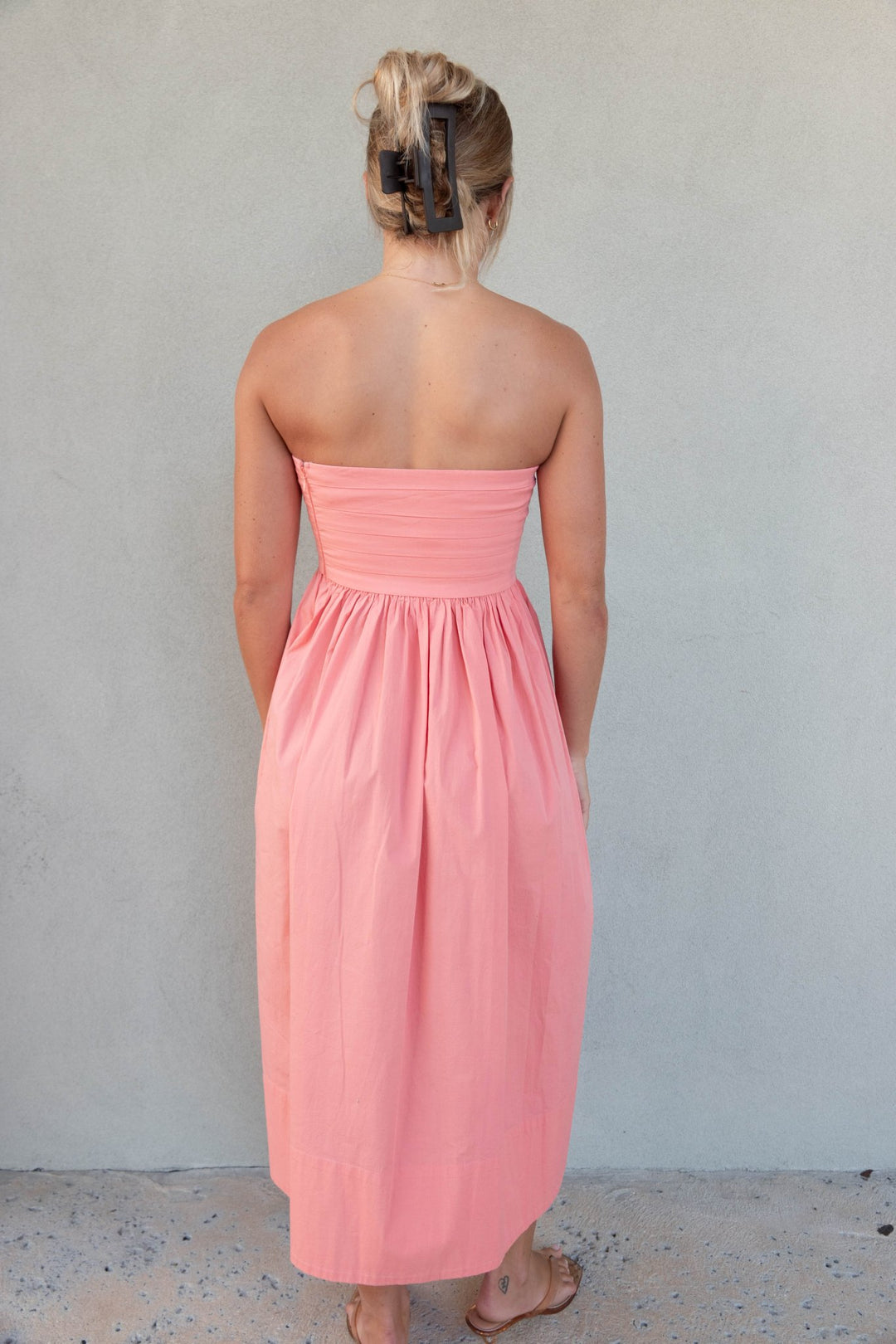Madeline Midi Dress - Sunset Coral - Jaffi's