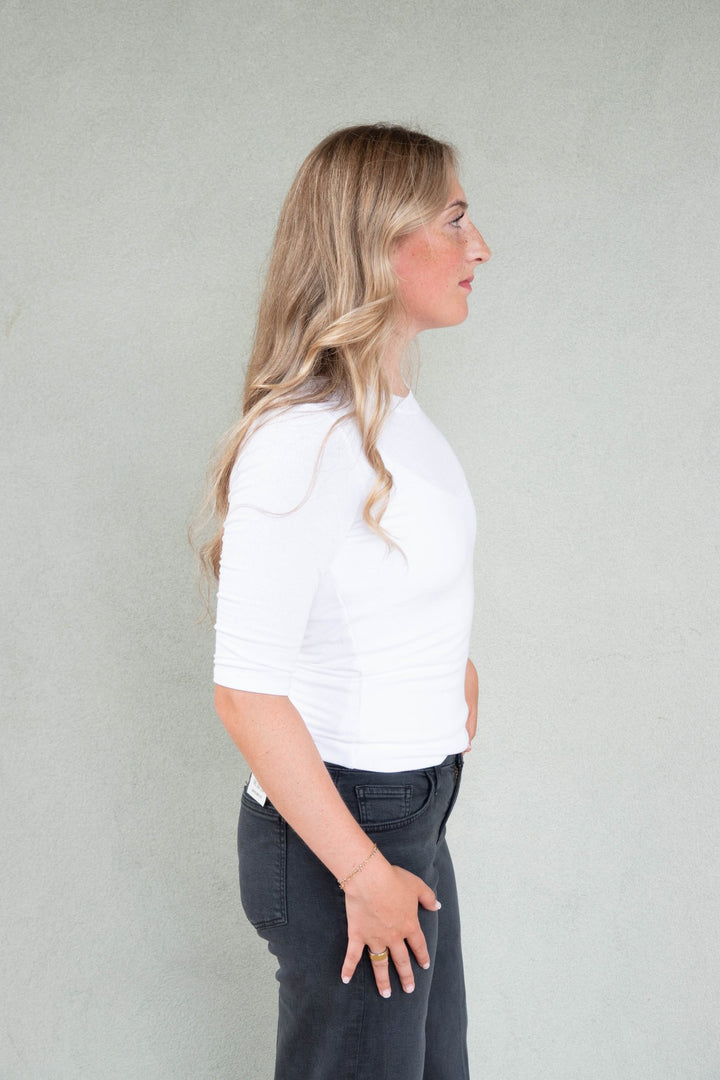 Maeve Crop Tee - White - Jaffi&