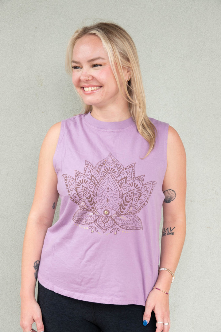 Mandala Lotus Vibe Tank - Amethyst - Jaffi&