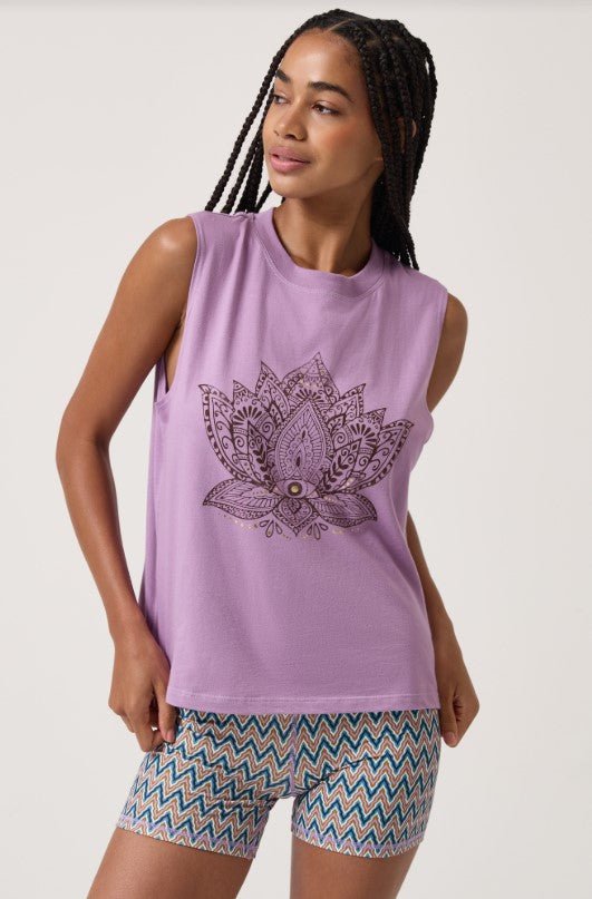 Mandala Lotus Vibe Tank - Amethyst - Jaffi's