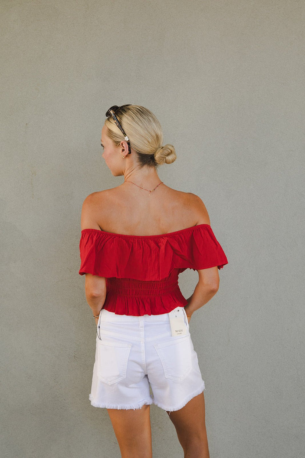 Mandy Off the Shoulder Top - Red - Jaffi's