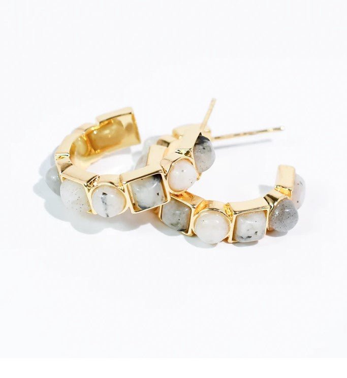 Marble Luxe Hoops - Jaffi's