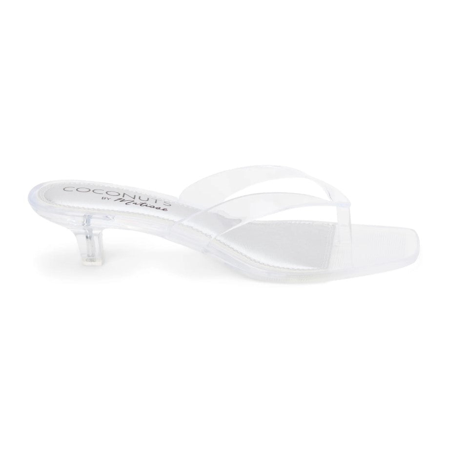 Margo Kitten Heel Flip Flop - Clear - Jaffi's