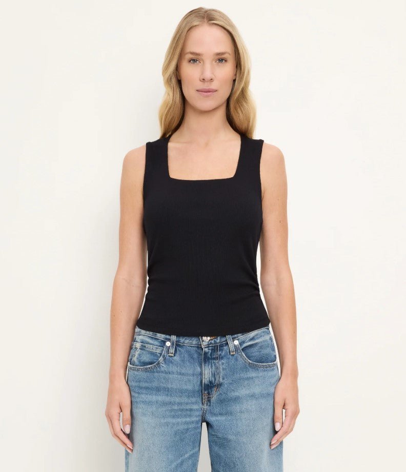 Maribel Square Neck Tank - Black - Jaffi's