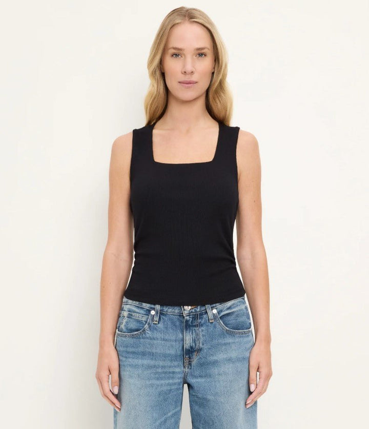 Maribel Square Neck Tank - Black - Jaffi&