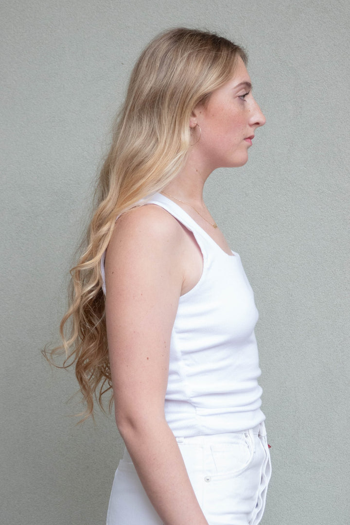 Maribel Square Neck Tank - White - Jaffi's