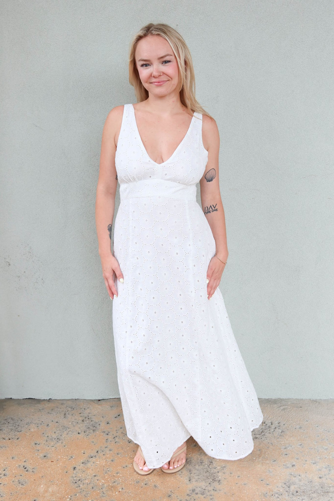 Marielle Maxi Dress - White - Jaffi's