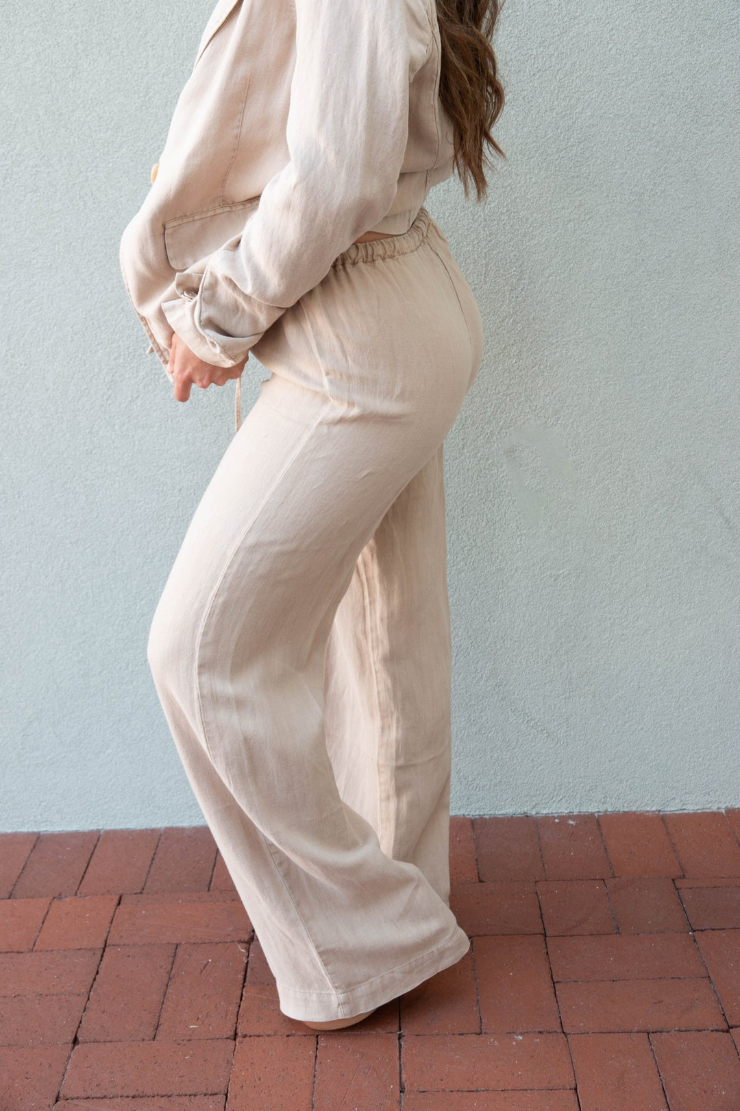 Marissa Drawstring Pant - Macadamia - Jaffi's