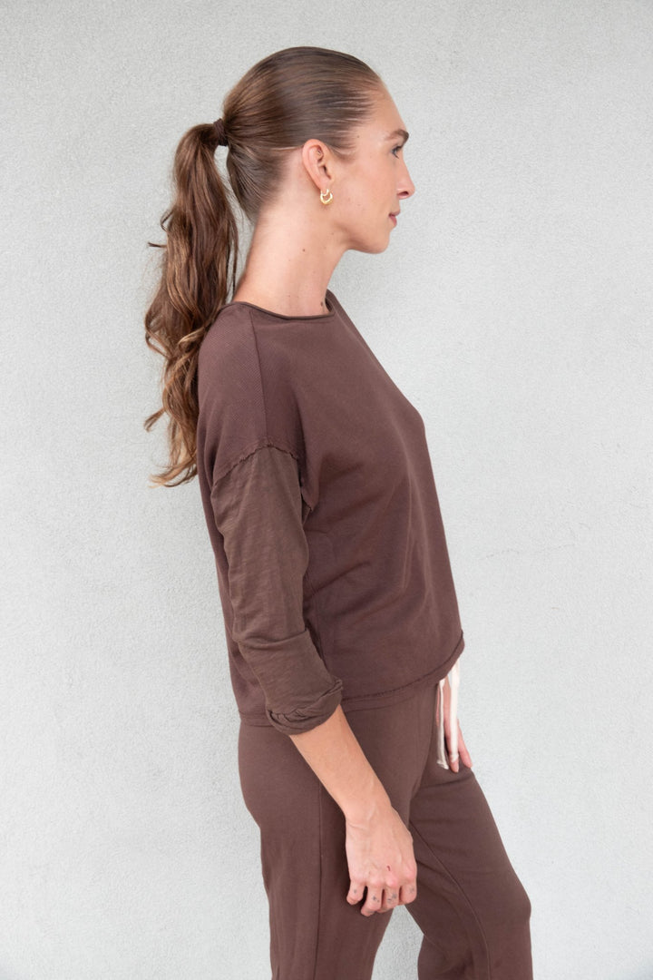 Marlow Long Sleeve Tee - Coffee - Jaffi&