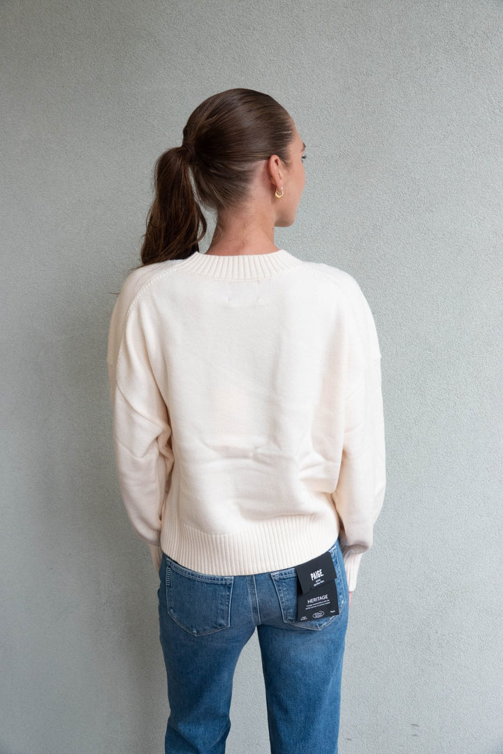 Marlow Long Sleeve Tee - Ecru - Jaffi&