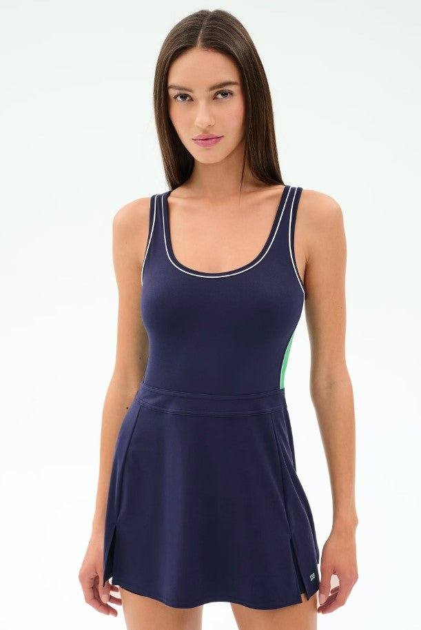 Martina Rigor Color Black Dress - Indigo/Spearmint - Jaffi's