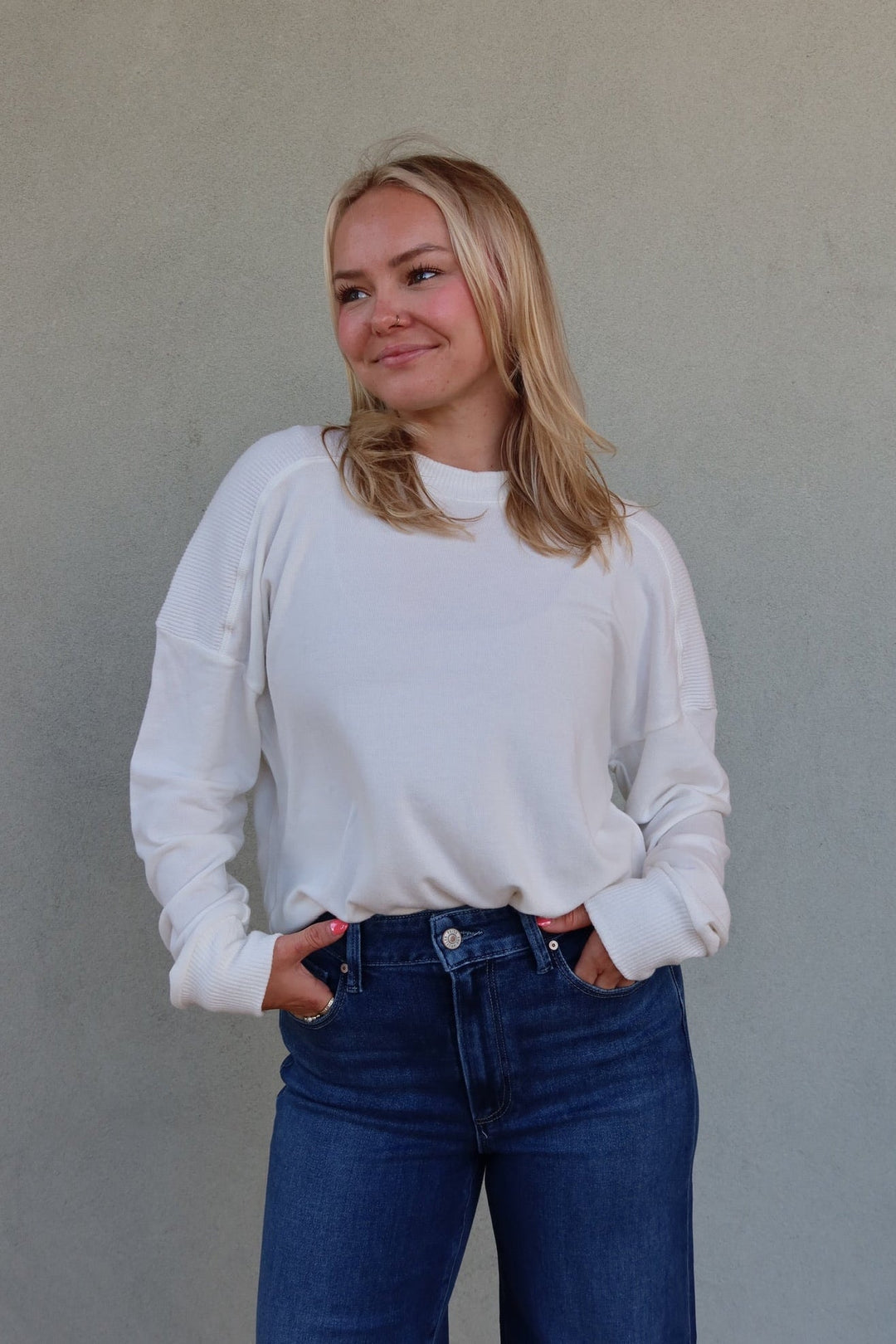 Marty Crew Neck Pullover - Coconut Milk - Jaffi's