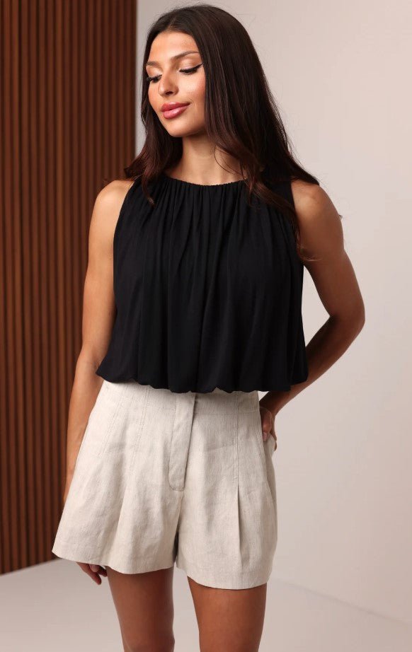 Maya Bubble Top - Black - Jaffi&