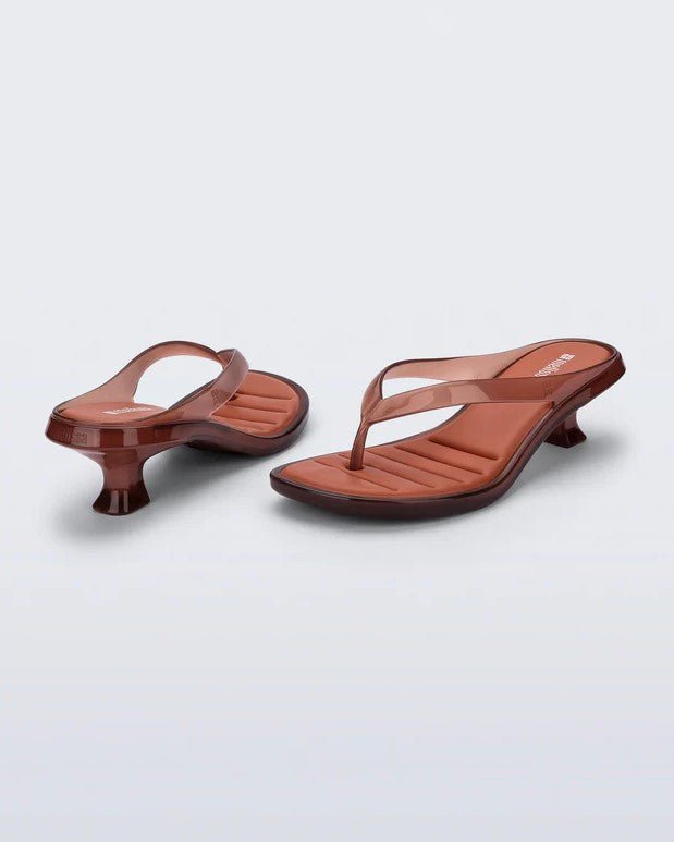 Melissa Flip Flop Kitten Heel - Brown/Orange - Jaffi&