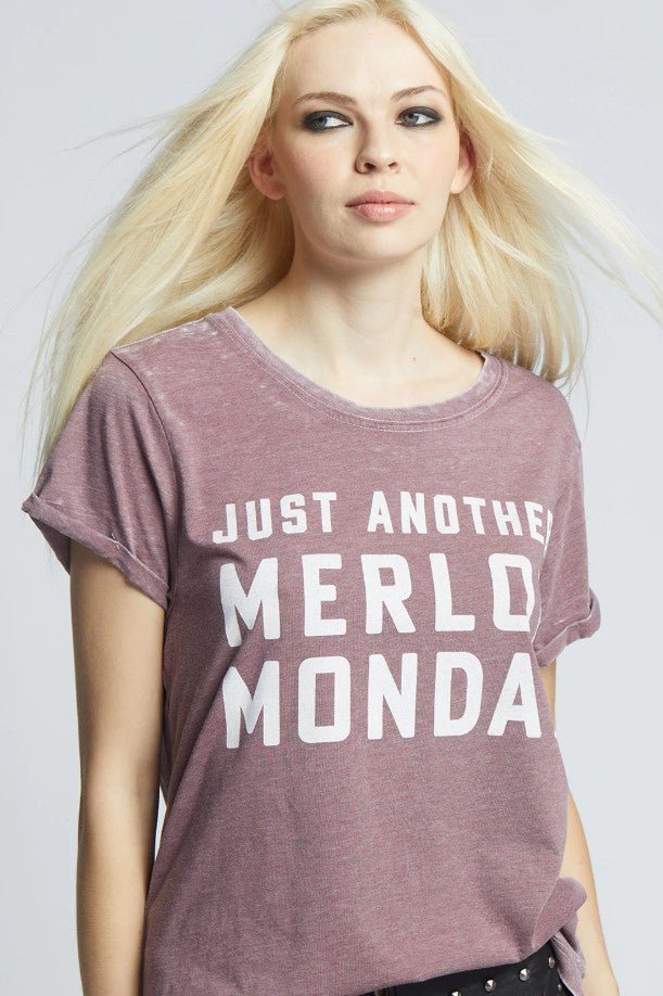 Merlot Monday Burnout Tee - Vintage Wine - Jaffi's