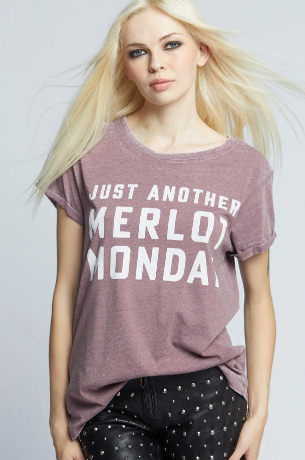 Merlot Monday Burnout Tee - Vintage Wine - Jaffi's