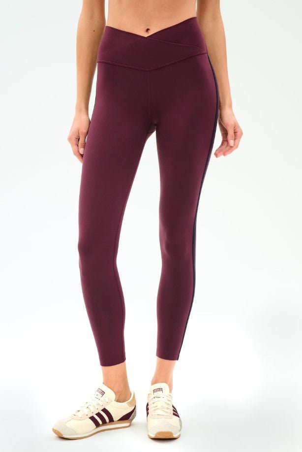 Mia Rigor Stripe Legging - Dark Cherry/Indigo - Jaffi's