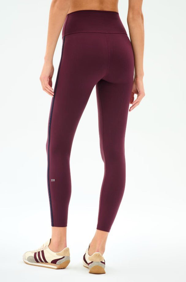 Mia Rigor Stripe Legging - Dark Cherry/Indigo - Jaffi's