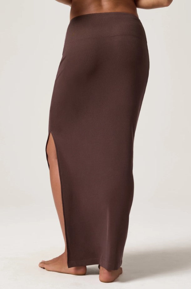 Mia Zen Rib Maxi Skirt - Earth