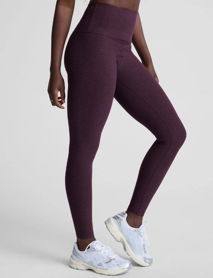 Spacedye High Waist Midi Legging - Eggplant Purple Heather