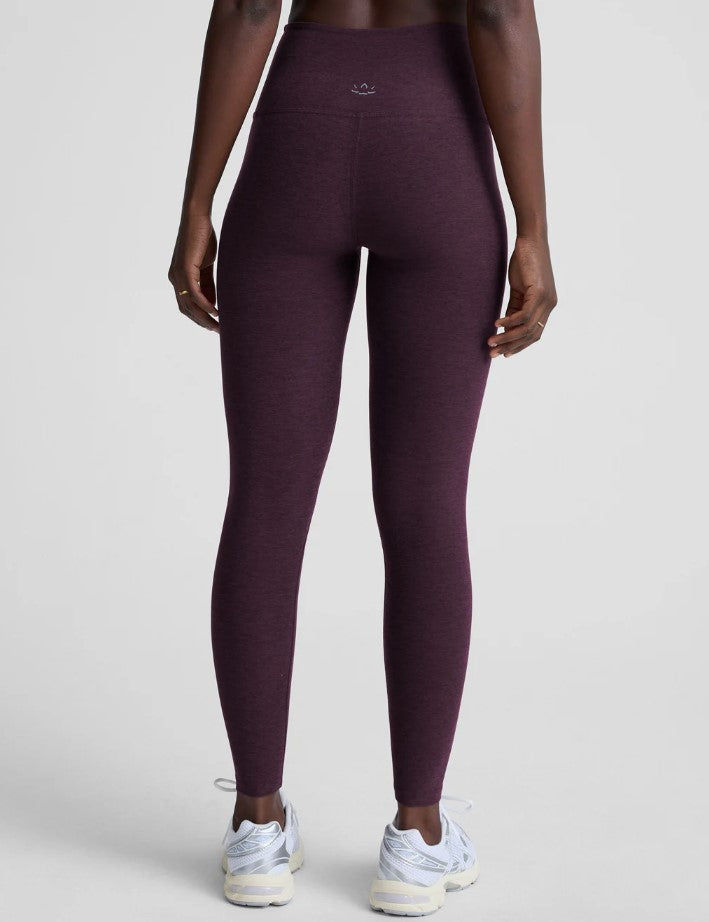 Spacedye High Waist Midi Legging - Eggplant Purple Heather