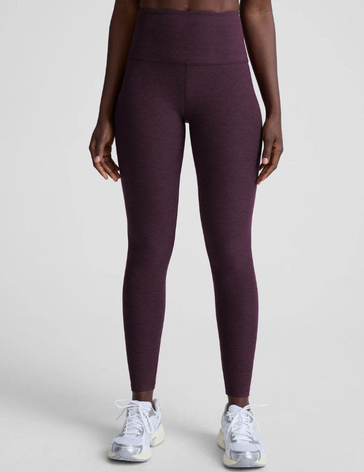 Spacedye High Waist Midi Legging - Eggplant Purple Heather
