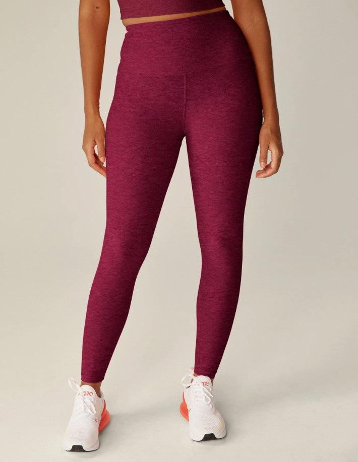 Spacedye High Waist Midi Legging - Bordeaux Heather