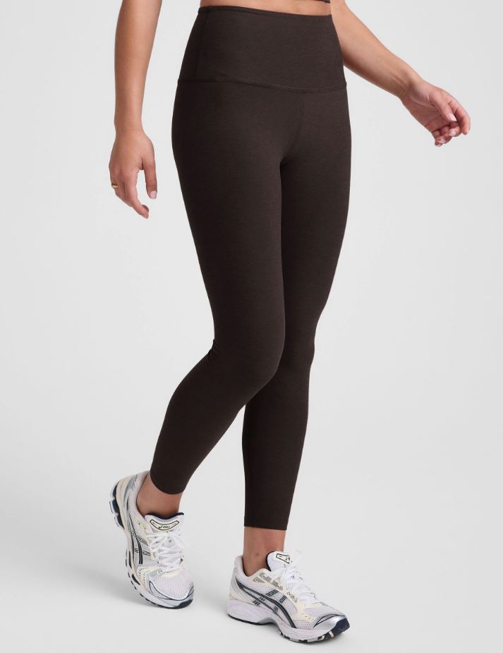 Spacedye High Waist Midi Legging - Dark Chocolate Heather