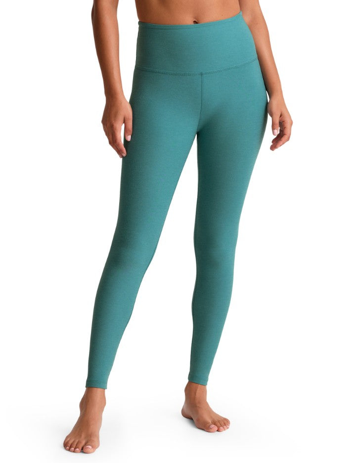 Spacedye High Waist Midi Legging - Deep  Aqua Heather