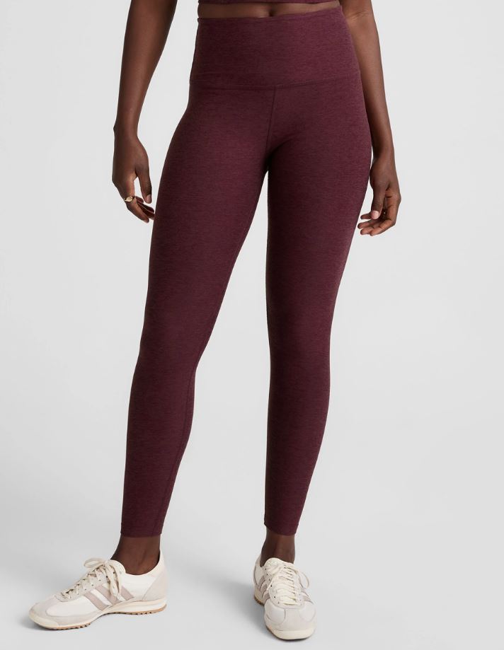 Spacedye High Waist Midi Legging - Midnight Burgundy Heather