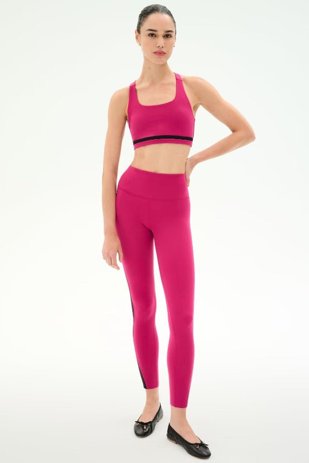 Miles High Waist Rigor 7/8 Legging - Sangria/Black - Jaffi&