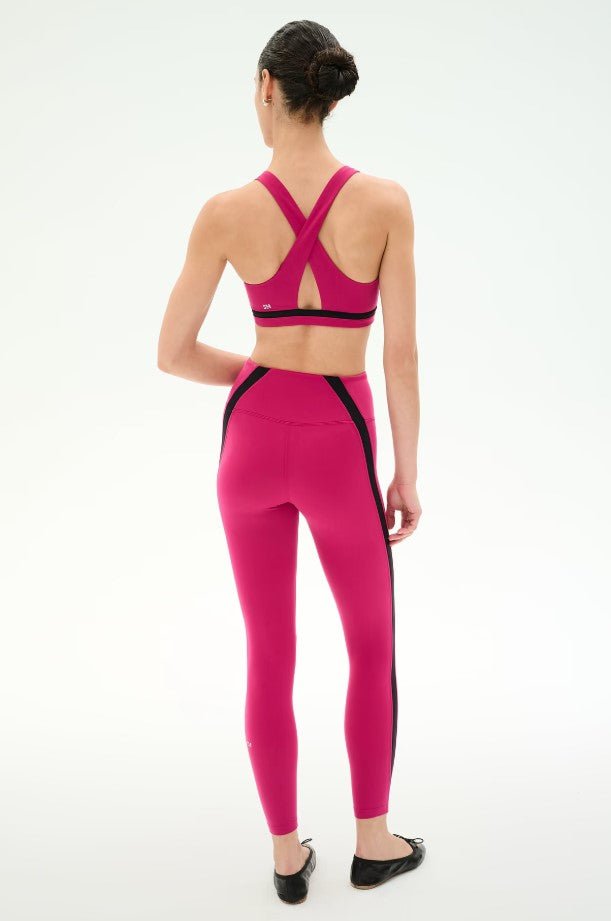 Miles High Waist Rigor 7/8 Legging - Sangria/Black - Jaffi&