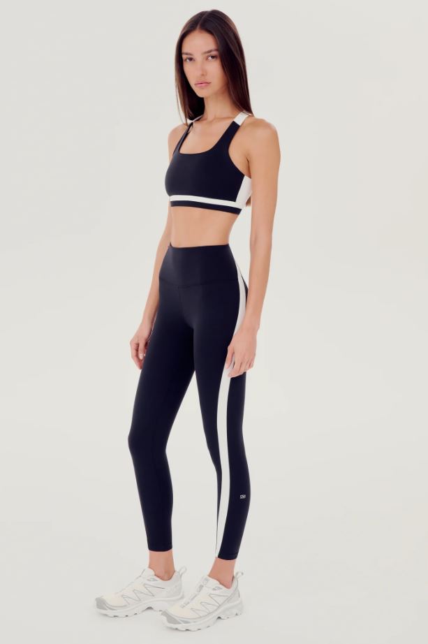 Miles High Waist Rigor 7/8 Legging - Black/White