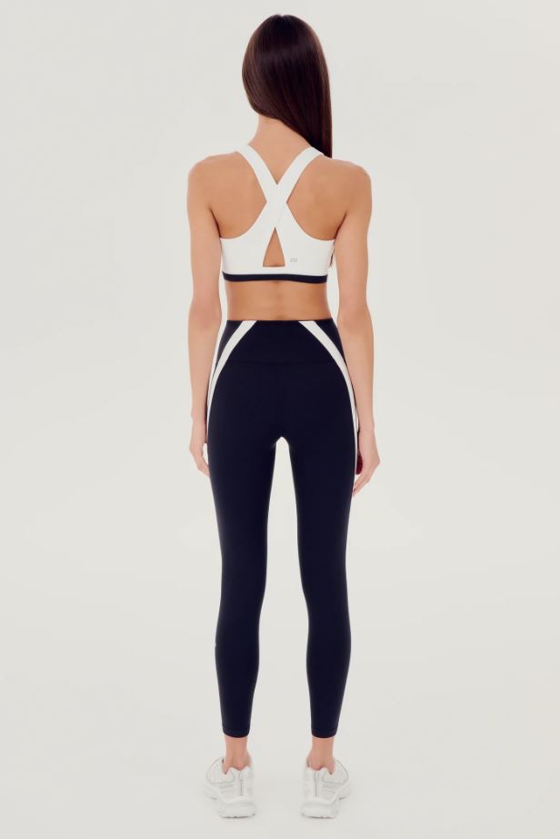 Miles High Waist Rigor 7/8 Legging - Black/White