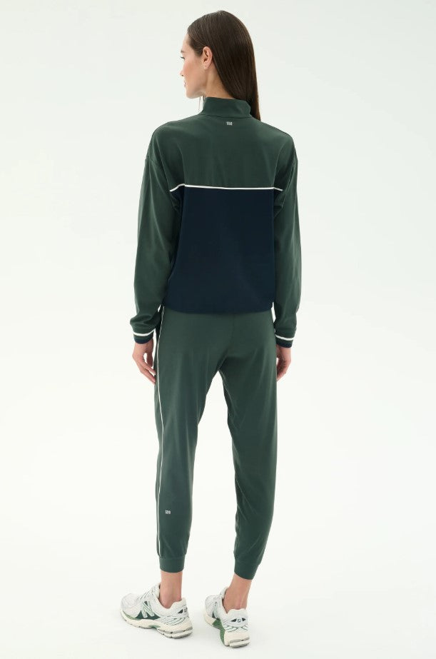 Millie Airweight Half Zip - Military/Indigo