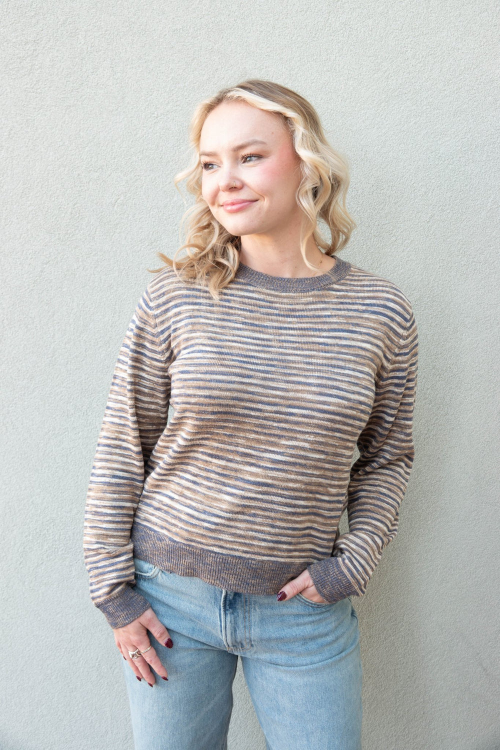 Mineral Knit Sweater - Acorn Stripe - Jaffi's