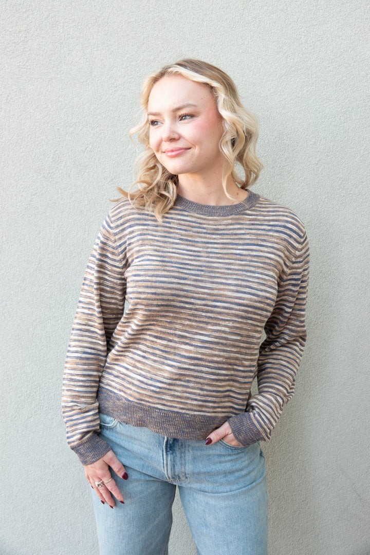 Mineral Knit Sweater - Acorn Stripe - Jaffi&