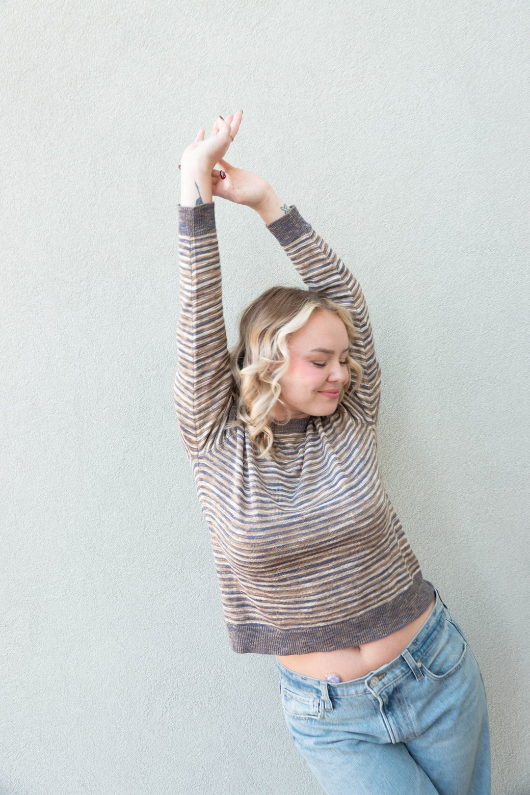 Mineral Knit Sweater - Acorn Stripe - Jaffi&