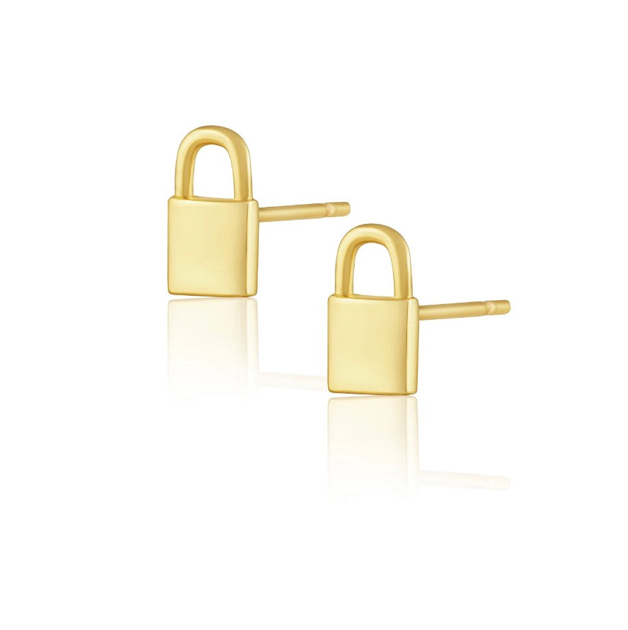 Mini Lock Stud Earring