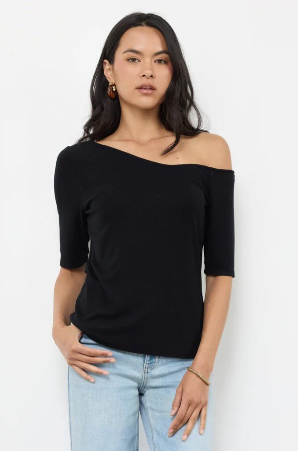 Mira Off the Shoulder Top - Black - Jaffi's