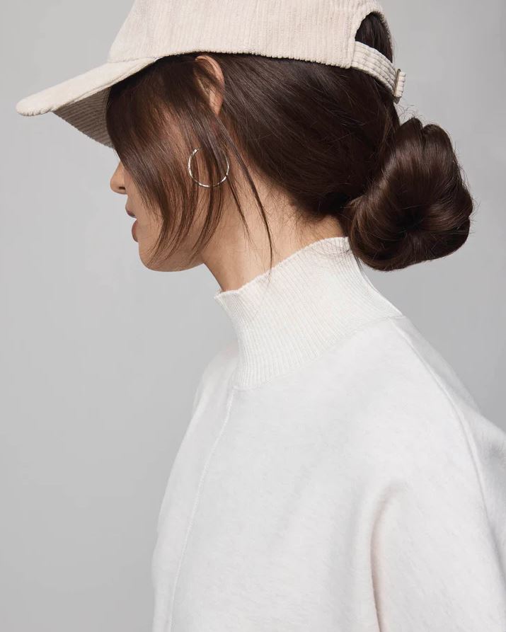 Winslow Mock Neck Pullover - Pale Oak Heather