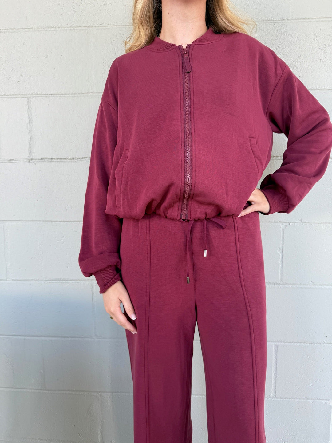 Modal Drawstring Pant - Rosewood - Jaffi's