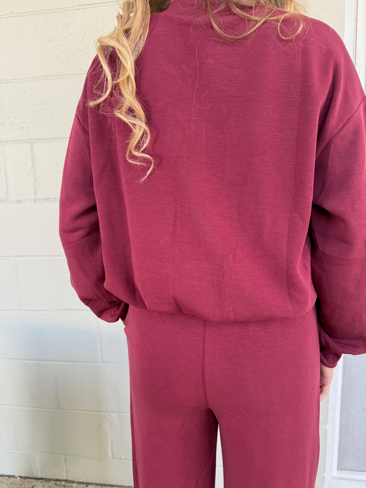 Modal Drawstring Pant - Rosewood - Jaffi's